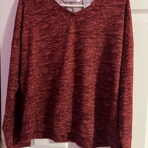 Jasmine Rose Burgundy Women LongSleeve Tee L/G